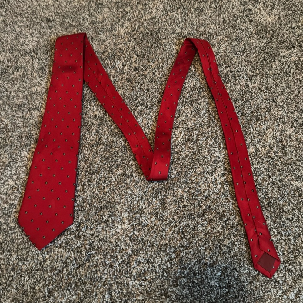 Red Multicolor Circle Pattern Dotted Neck Tie Men’s Accessory